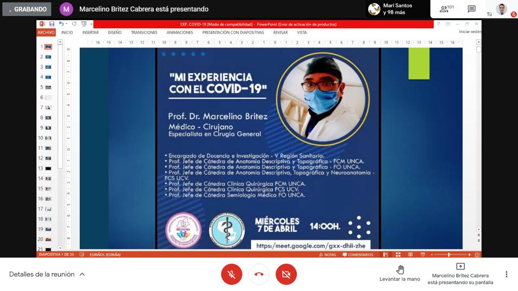 VIDEOCONFERENCIA- «MI EXPERIENCIA CON EL COVID- 19»