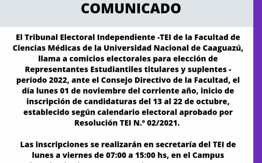 Llamado a Comicios Electorales